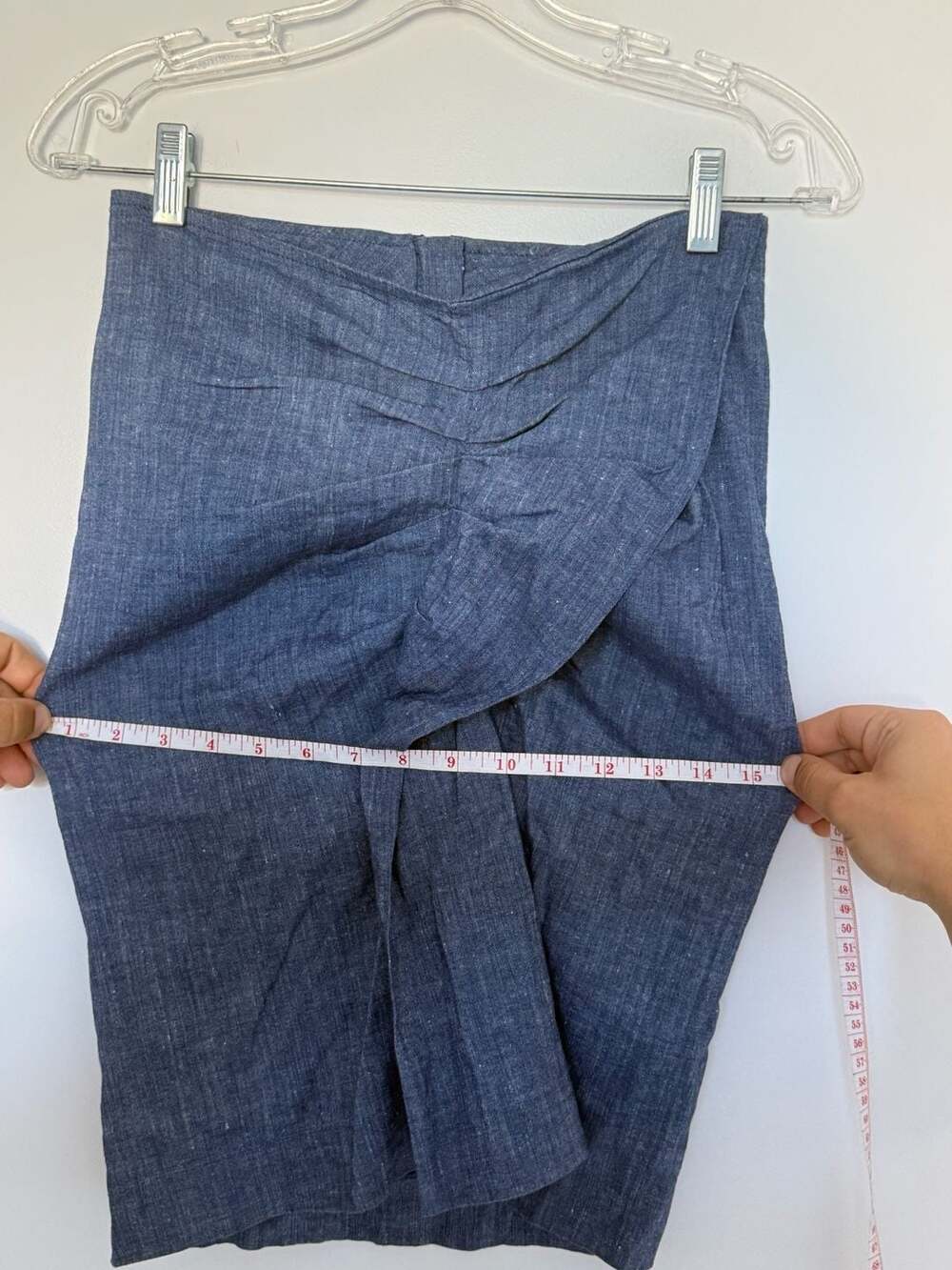 ISABEL MARANT ETOILE Denim Ruched Pencil Skirt Sz 36 - Picture 9 of 11